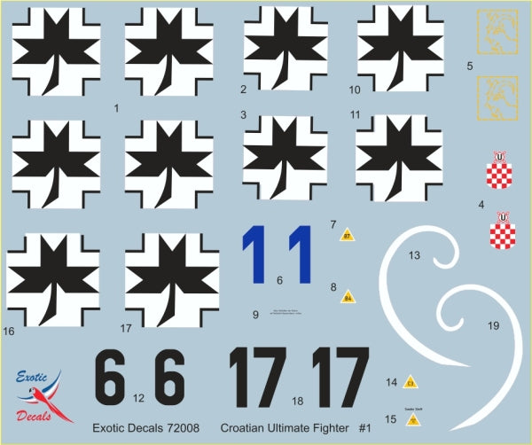 Exotic Decals 72008 1:72 Croatian Ultimate Fighter #1 - Too Little, Too Late