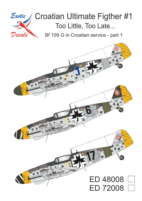 Exotic Decals 72008 1:72 Croatian Ultimate Fighter #1 - Too Little, Too Late