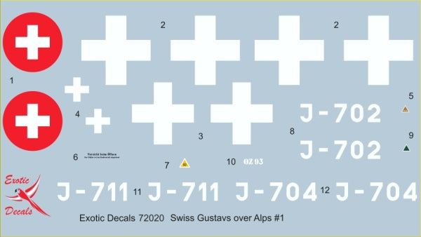 Exotic Decals 72020 1:72 Swiss Gustavs over Alps #1