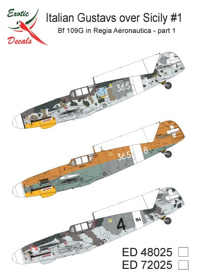 Exotic Decals 72025 1:72 Italian Gustavs over Sicily #1