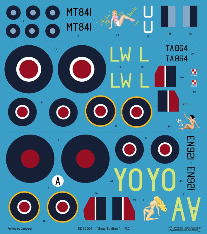 Exito Decals ED32003 1:32 ' Sexy Spitfires'
