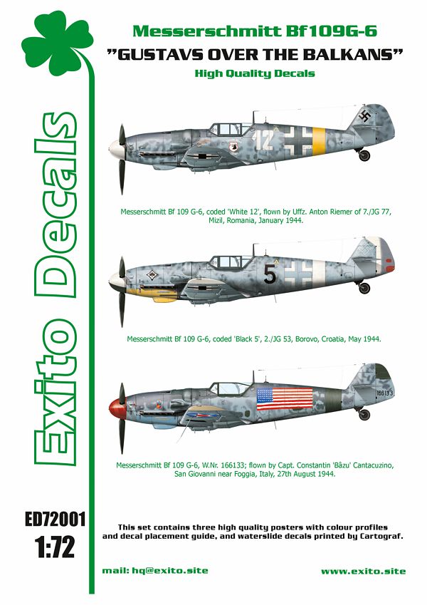 Exito Decals ED72001 1:72 'Gustavs Over The Balkans'