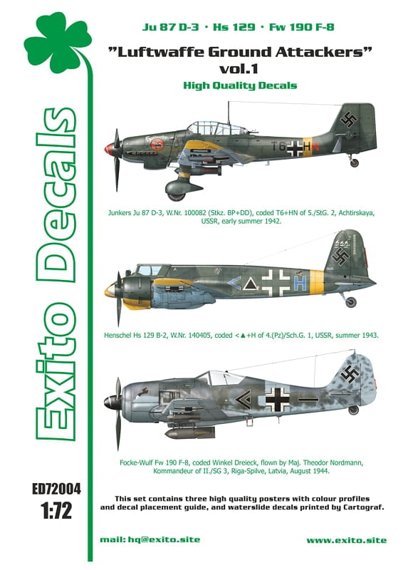 Exito Decals ED72004 1:72 'Luftwaffe Ground Attackers' Vol.1