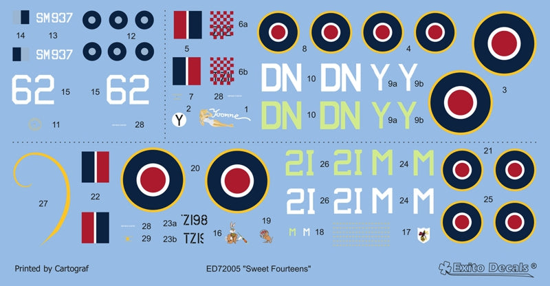 Exito Decals ED72005 1:72 'Sweet Fourteens'