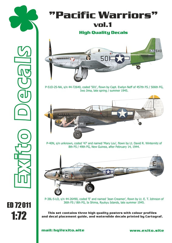 Exito Decals ED72011 1:72 "Pacific Warrior" Vol.1
