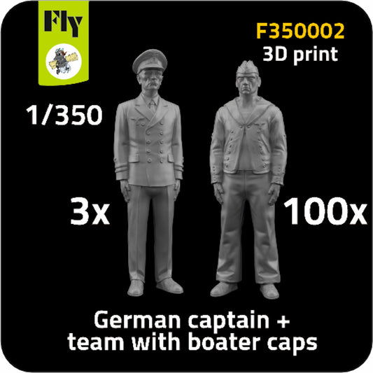 FLY F350002 1:350 German crew. 3 x captain + 100 x sailor with boater caps-Printed