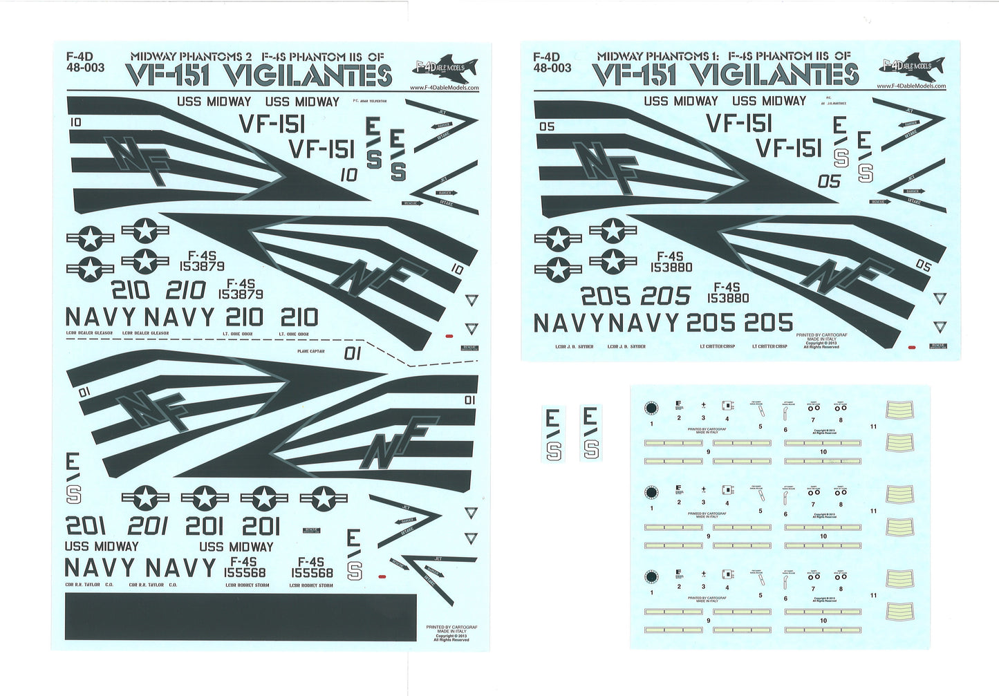 F-4dable Models 48-003 1:48 Midway Phantoms 2 - McDonnell F-4S Phantoms II's of VF-151 'Vigilantes' Part 2