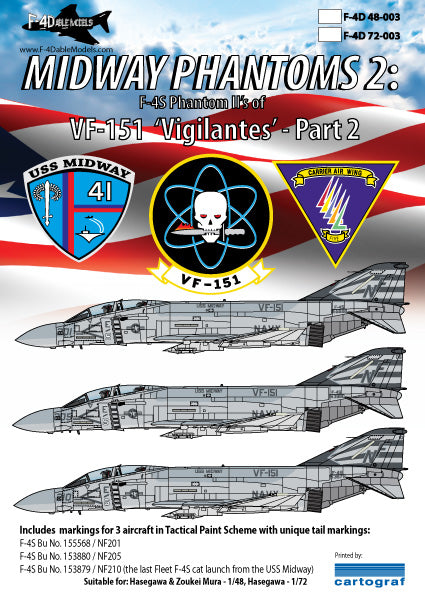 F-4dable Models 48-003 1:48 Midway Phantoms 2 - McDonnell F-4S Phantoms II's of VF-151 'Vigilantes' Part 2