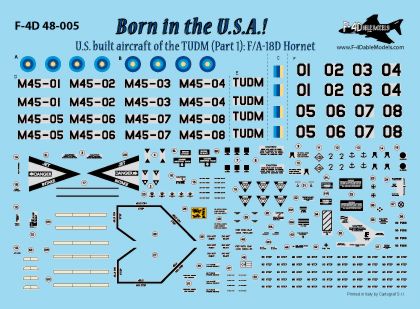 F-4dable Models 48-005 1:48 McDonnell-Douglas F/A-18D Hornet. Born in the U.S.A.! - U.S. Built Aircraft of the TUDM (Part 1)