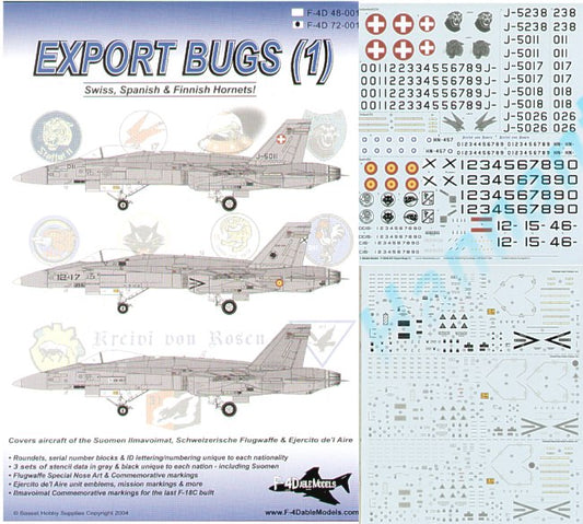F-4dable Models 72-001 1:72 Export McDonnell-Douglas F/A-18C / F/A-18D Hornets