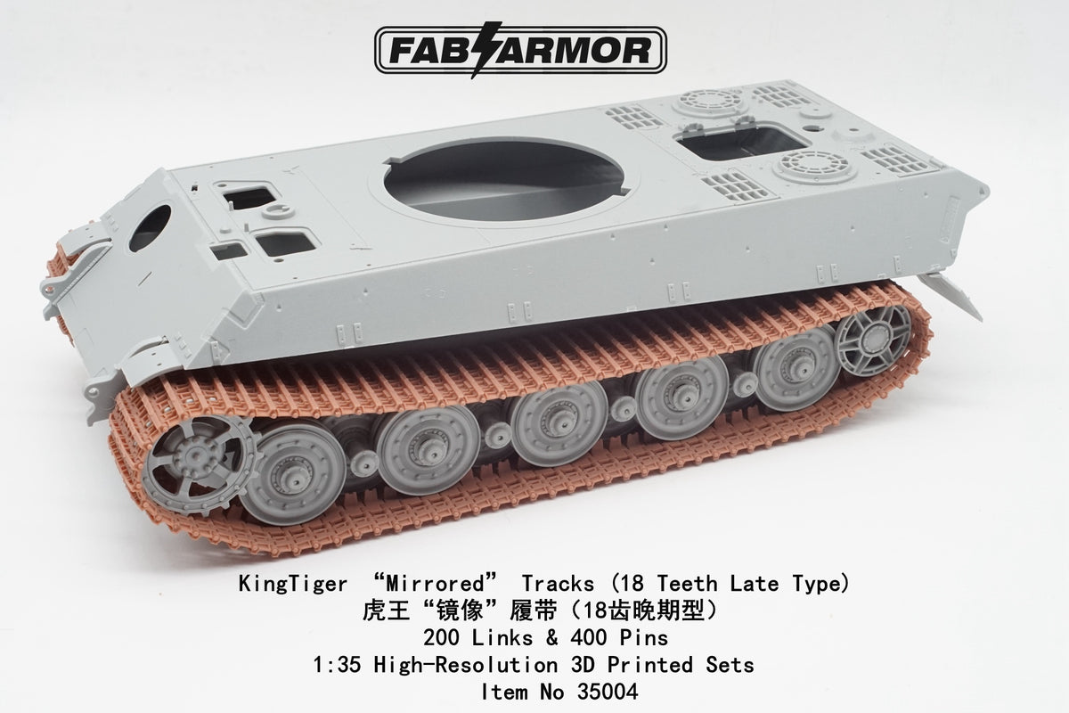 FabScale Studio 35004 1:35 King Tiger Mirrored Tracks (18 Teeth Late Type)