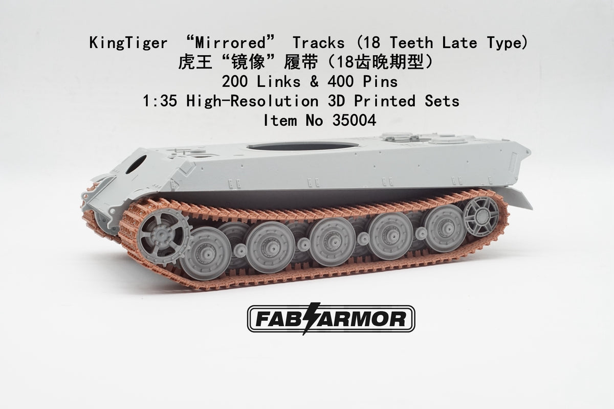 FabScale Studio 35004 1:35 King Tiger Mirrored Tracks (18 Teeth Late Type)
