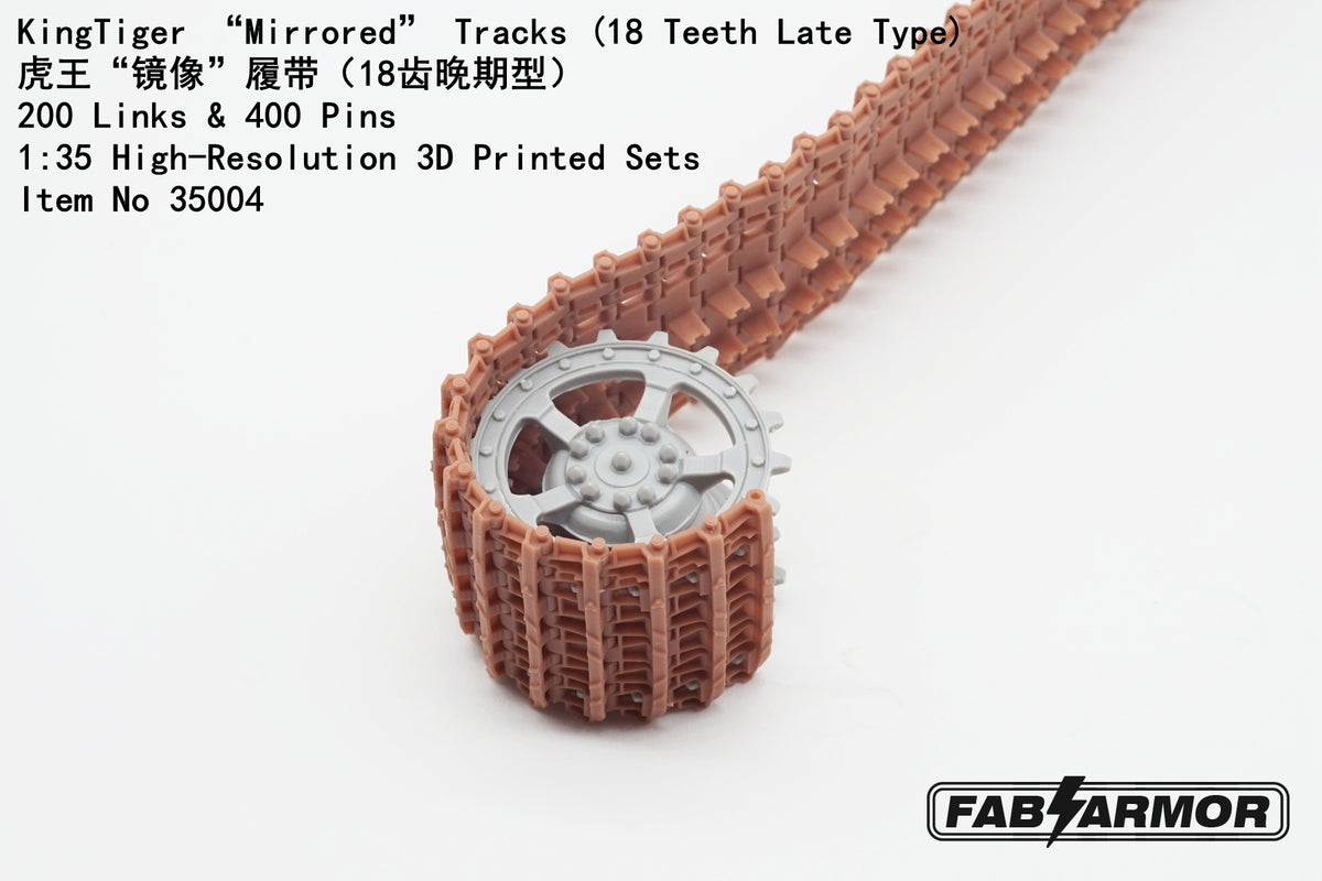 FabScale Studio 35004 1:35 King Tiger Mirrored Tracks (18 Teeth Late Type)