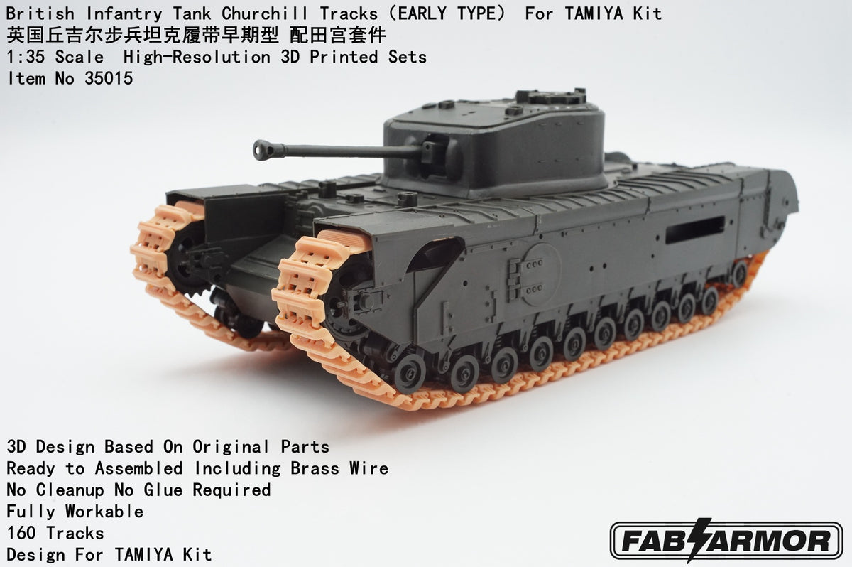 FabScale Studio FA35015 1:35 British Infantry Tank Churchill Mk.V Tracks  EARLY TYPE