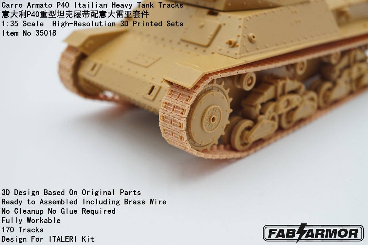 FabScale Studio FA35018 1:35 Carro Armato P40 Italian Heavy Tank Tracks