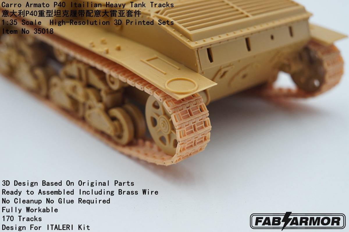 FabScale Studio FA35018 1:35 Carro Armato P40 Italian Heavy Tank Tracks