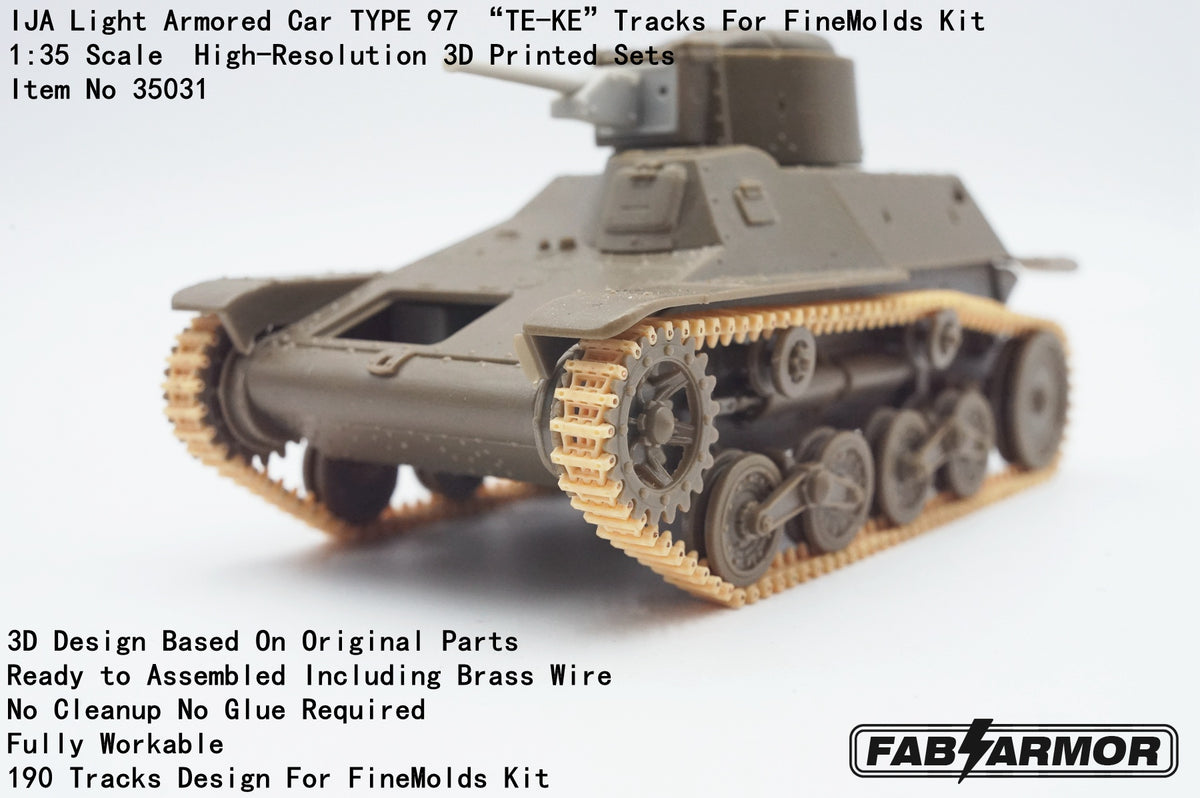 FabScale Studio FA35032 1:35 IJA Light Armored Car TYPE 97 “TE-KE”Tracks