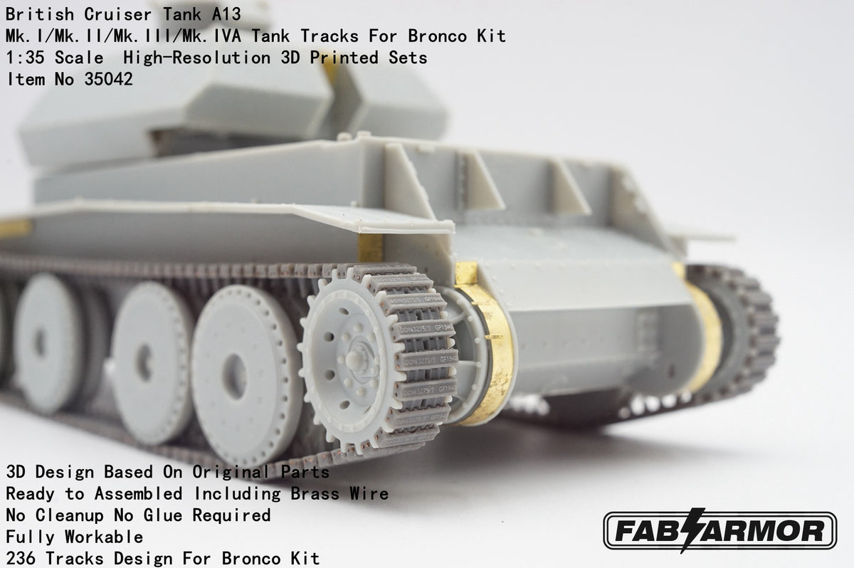 FabScale Studio FA35042 1:35 British Cruiser Tank A13 Mk.I/Mk.II/Mk.III/Mk.IVA Tank Tracks