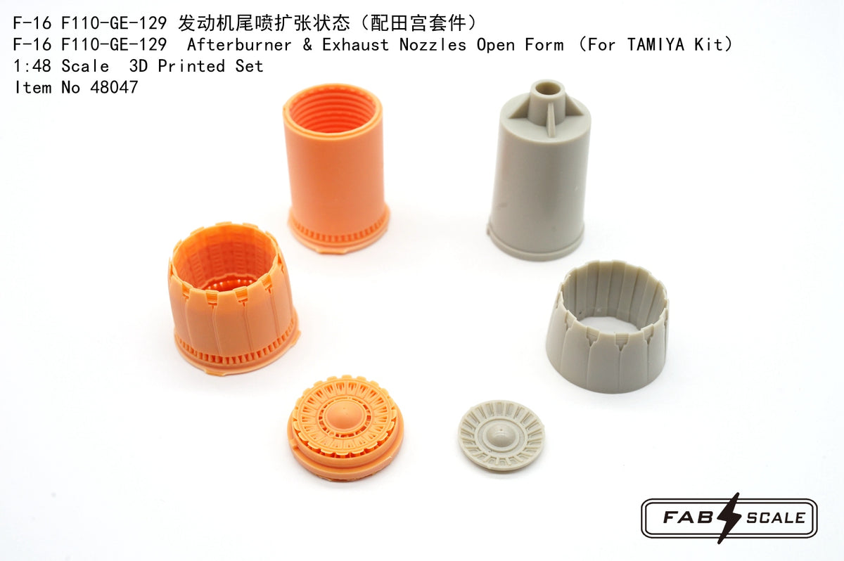 FabScale Studio FA48047 1:48 F-16 F110-GE-129 Afterburner & Exhaust Nozzles Open Form