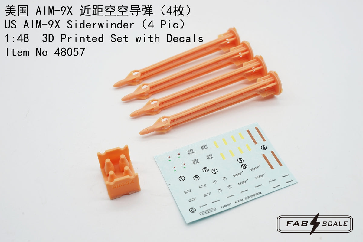 FabScale Studio FA48057 1:48 US AIM-9X Siderwinder 4 Pcs