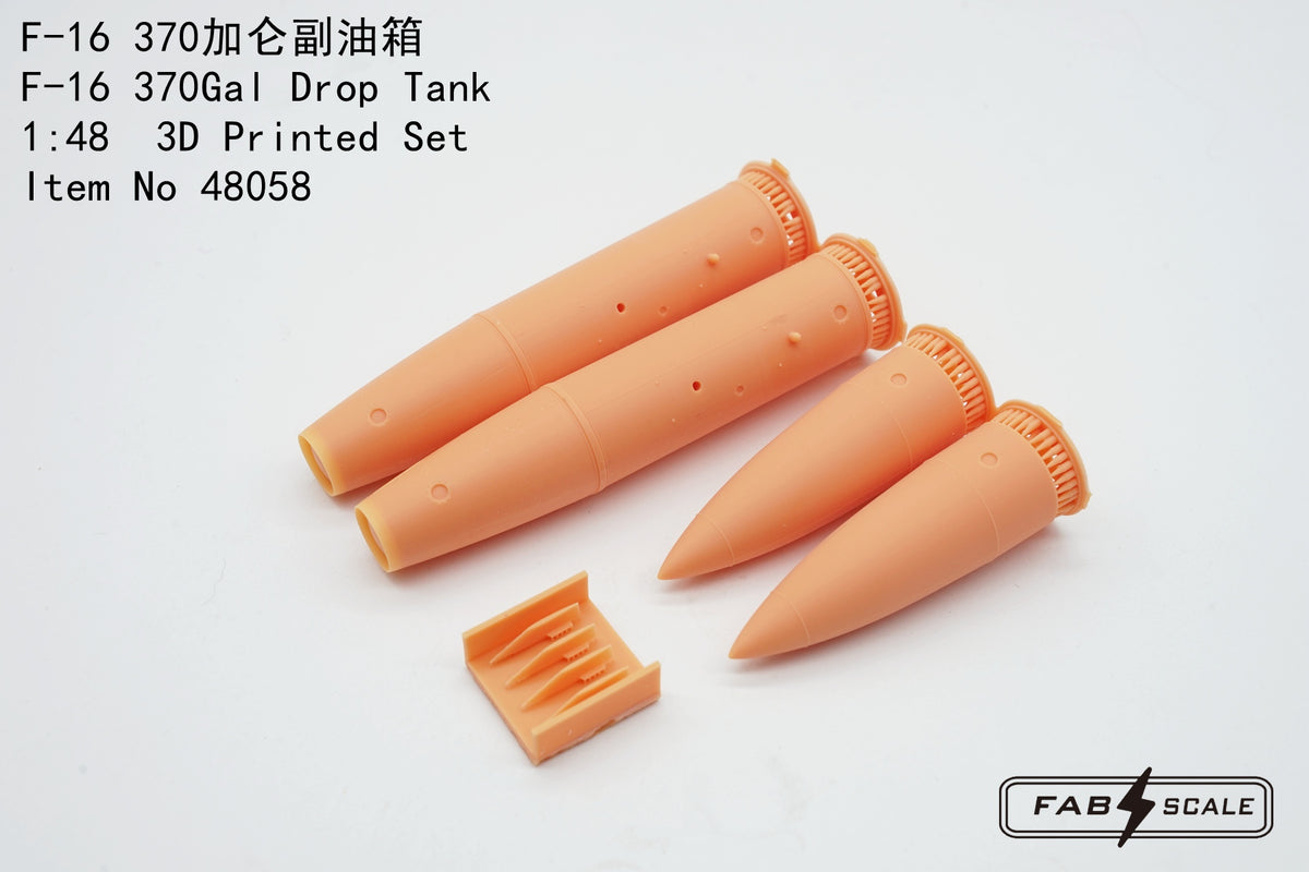 FabScale Studio FA48058 1:48 F-16 370Gal Drop Tank 2 Pcs