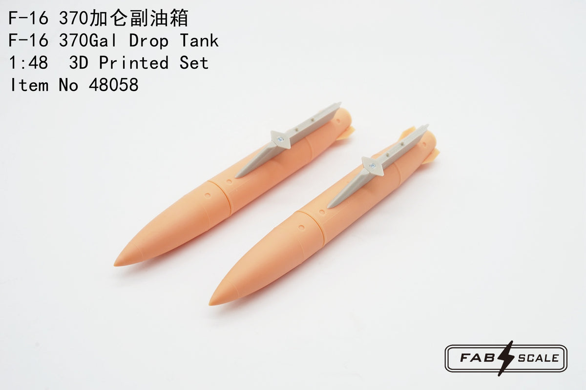 FabScale Studio FA48058 1:48 F-16 370Gal Drop Tank 2 Pcs