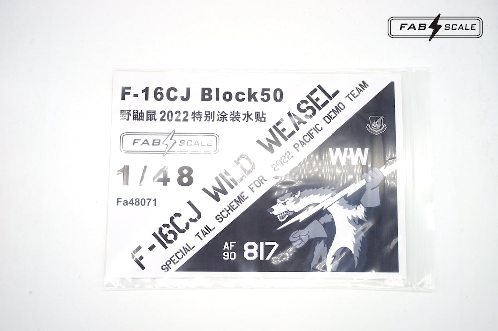 FabScale Studio FA48071 1:48 Lockheed-Martin F-16CJ Wild Weasel Special Tail Scheme for 2022 Pacific Demo Team