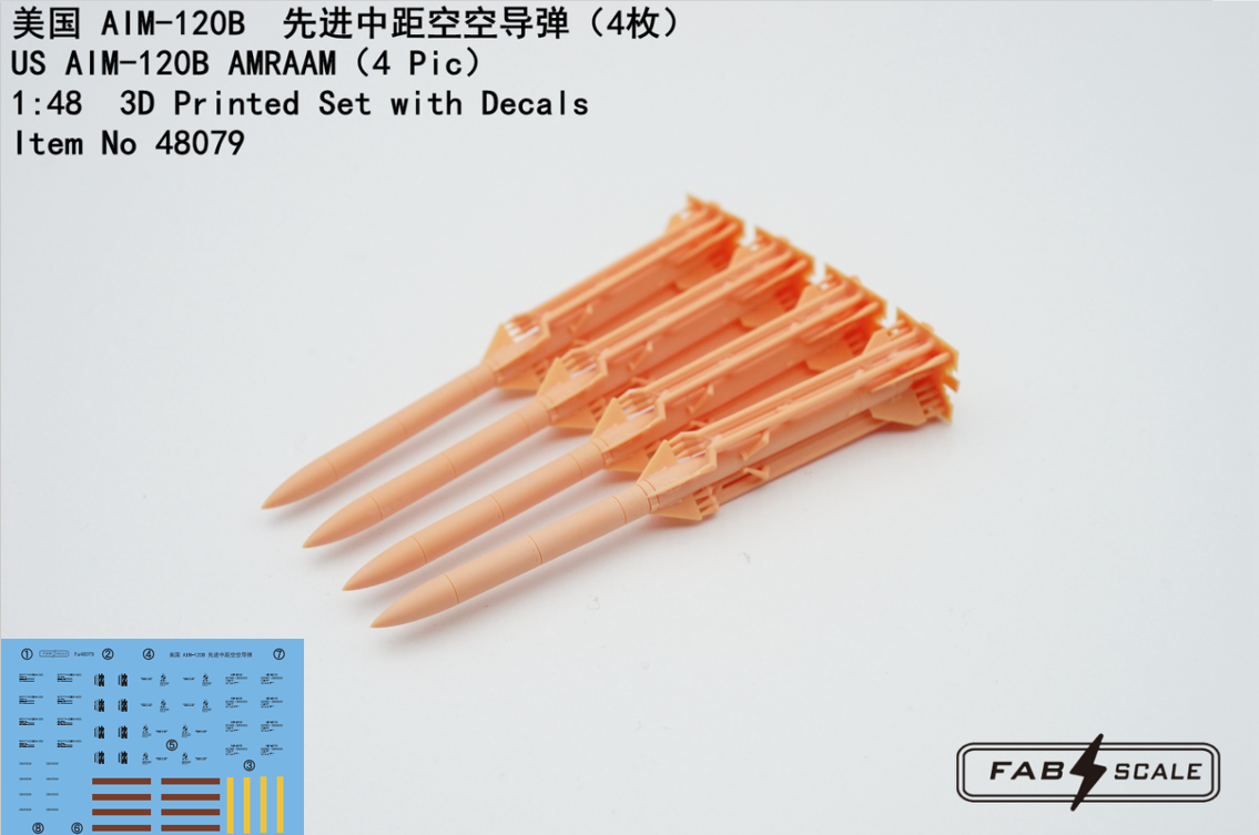 FabScale Studio 48079 1:48 US AIM-120B AMRAAM 4 Sets