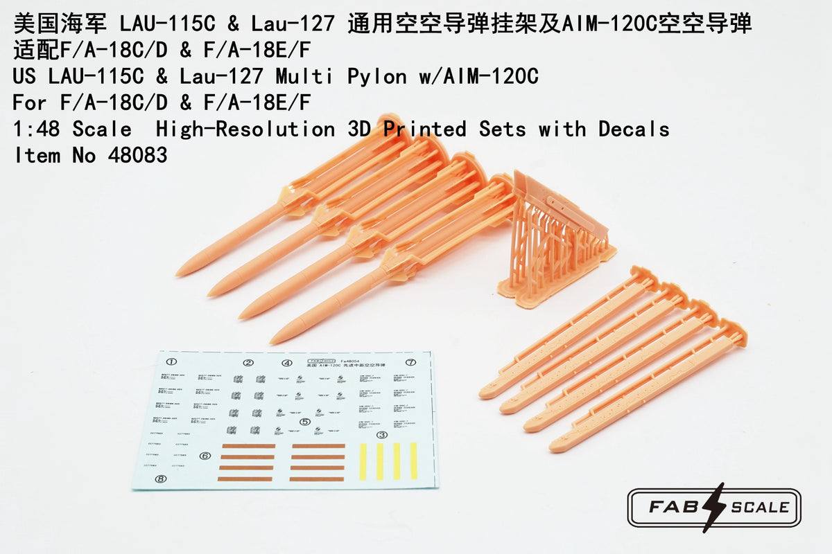 FabScale Studio FA48083 1:48 LAU-115C & LAU-127 multi pylon with AIM-120C