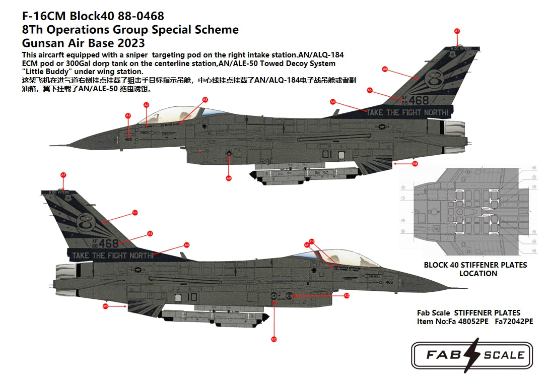 FabScale Studio FA48108D 1:48 USAF 8th OG Lockheed-Martin F-16C Special Scheme Gunsan Air Base 2023