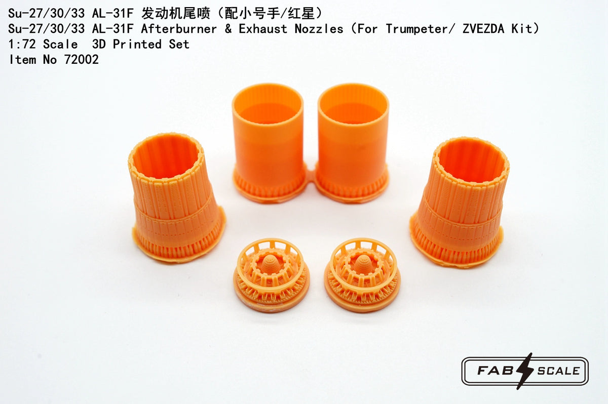 FabScale Studio FA72002 1:72 Sukhoi Su-27Su-30/Su-33 AL-31F Afterburner & Exhaust Nozzles