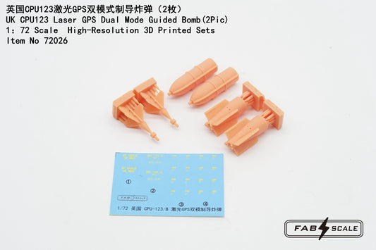 FabScale Studio 72026 1:72 UK CPU123 Laser GPS Dual Mode Guided Bomb (2Pcs)