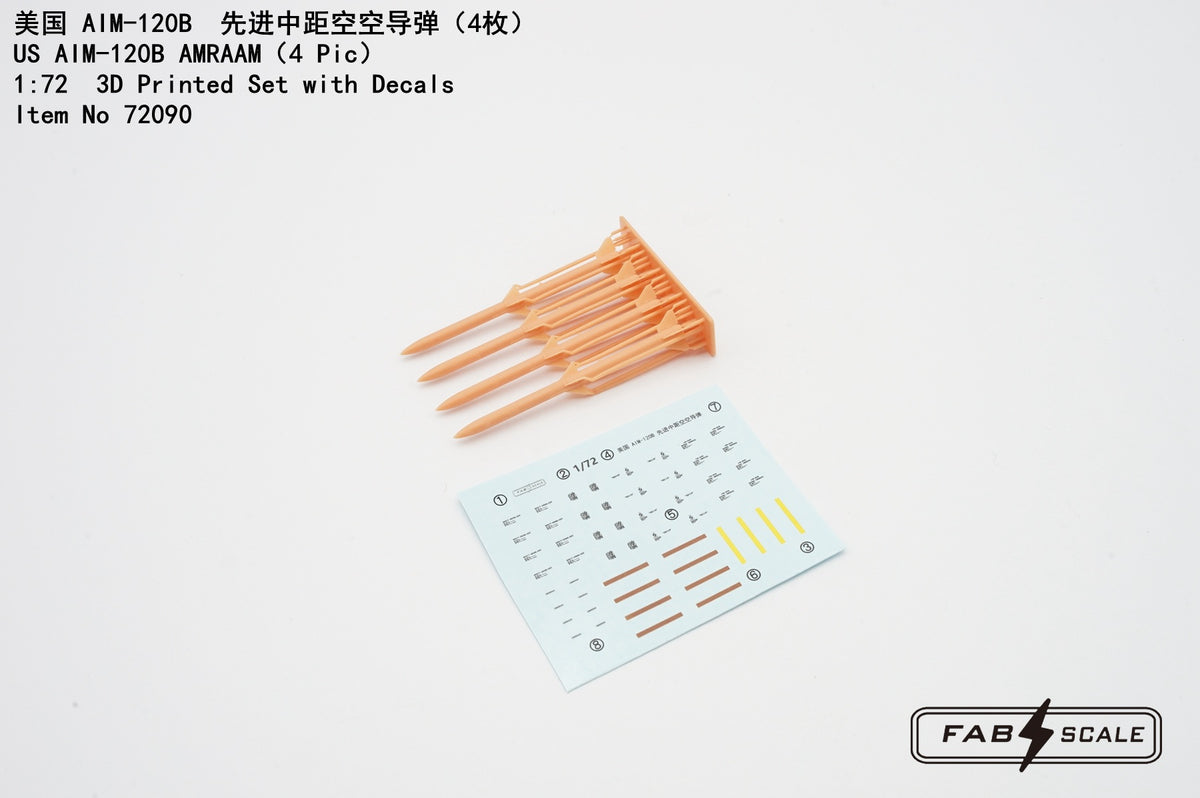 FabScale Studio FA72090 1:72 US AIM-120B AMRAAM   4 Set