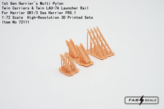 FabScale Studio FA72111 1:72 1st Generation BAe Harrier Gr.1/Gr.3/Sea Harrier Multi Pylon twin carriers and twin LAU-7A launcher rail 3D-Printed