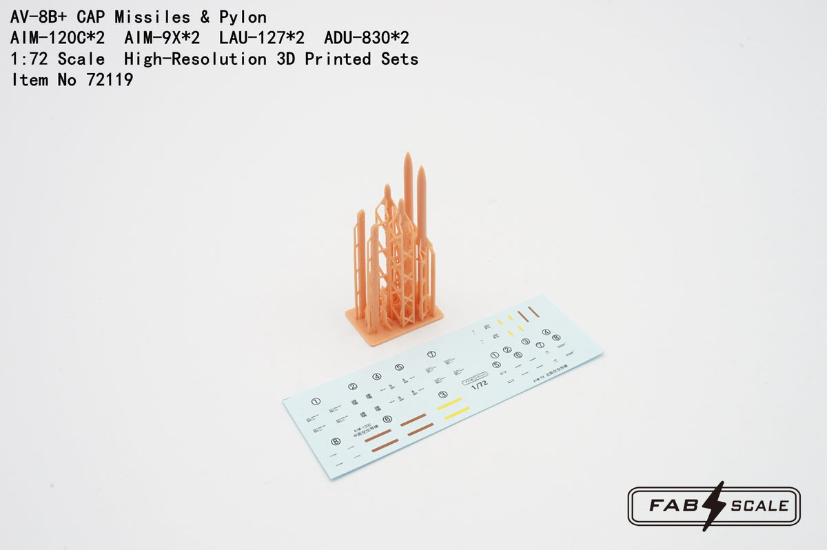 FabScale Studio FA72119 1:72 McDonnell-Douglas AV-8B+ CAP Missiles & Pylon