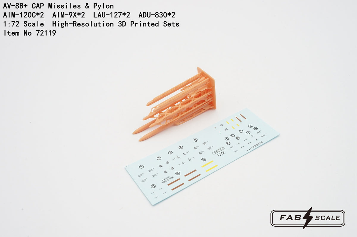 FabScale Studio FA72119 1:72 McDonnell-Douglas AV-8B+ CAP Missiles & Pylon