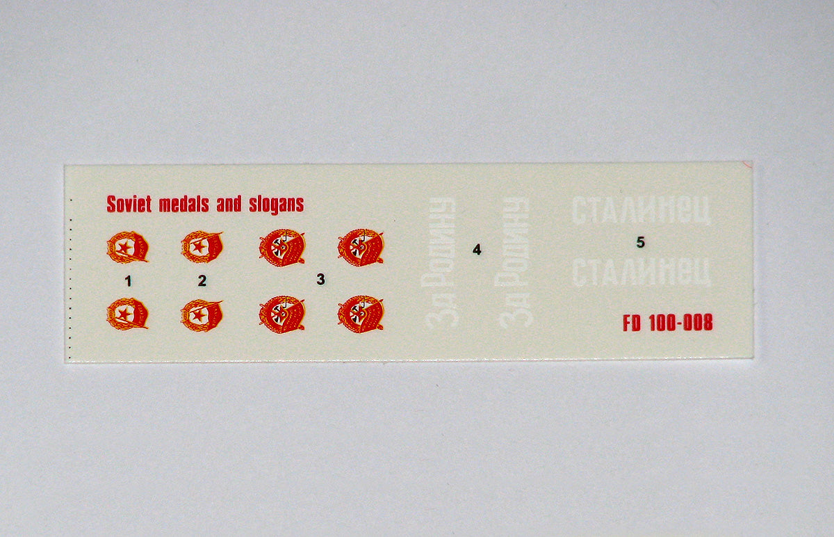 Foxbot Decals FD 100-008 1:100 Soviet Medals and Slogans