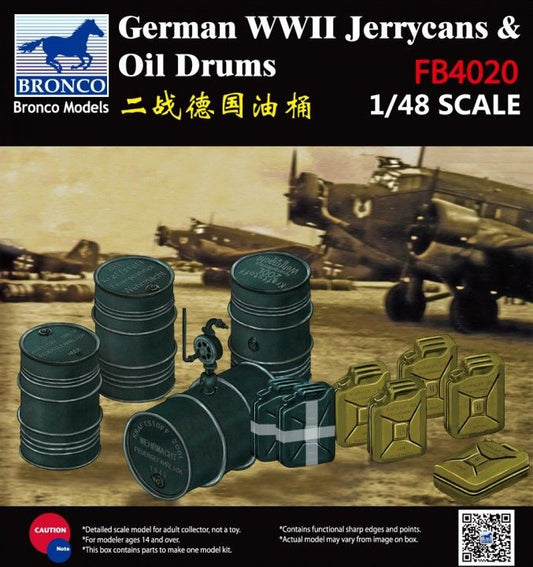 Bronco Models FB4020 1:48 WWII German Jerry Cans & Fuel Drums