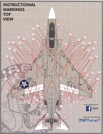 Furball Aero-Design 48-013 1:48 F-4B/N Phantom FULL factory applied stencils and data for the F-4B/N Phantom.