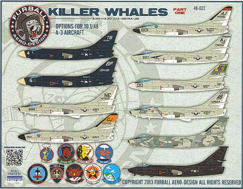 Furball Aero-Design 48-022 1:48 Douglas A-3D-2 Skywarrior. Features options for 10 aircraft.