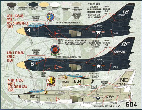 Furball Aero-Design 48-022 1:48 Douglas A-3D-2 Skywarrior. Features options for 10 aircraft.