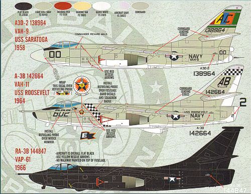 Furball Aero-Design 48-022 1:48 Douglas A-3D-2 Skywarrior. Features options for 10 aircraft.