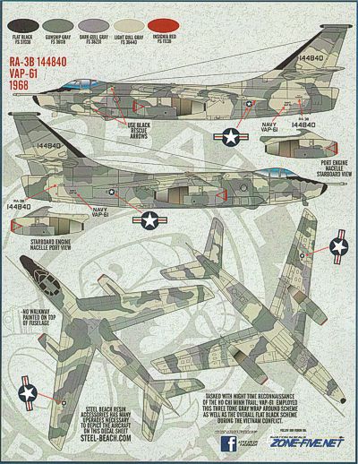 Furball Aero-Design 48-022 1:48 Douglas A-3D-2 Skywarrior. Features options for 10 aircraft.