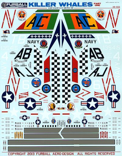 Furball Aero-Design 48-022 1:48 Douglas A-3D-2 Skywarrior. Features options for 10 aircraft.