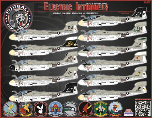 Furball Aero-Design 48-027 1:48 'Electric Intruders' This set has marking options for 11 different EA-6As