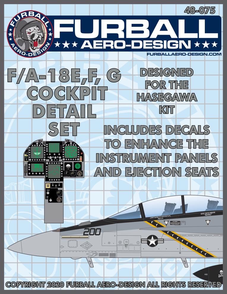Furball Aero-Design 48-075 1:48 F/A-18E, F/A-18F, F/A-18G Hornet Cockpit Detail Set'