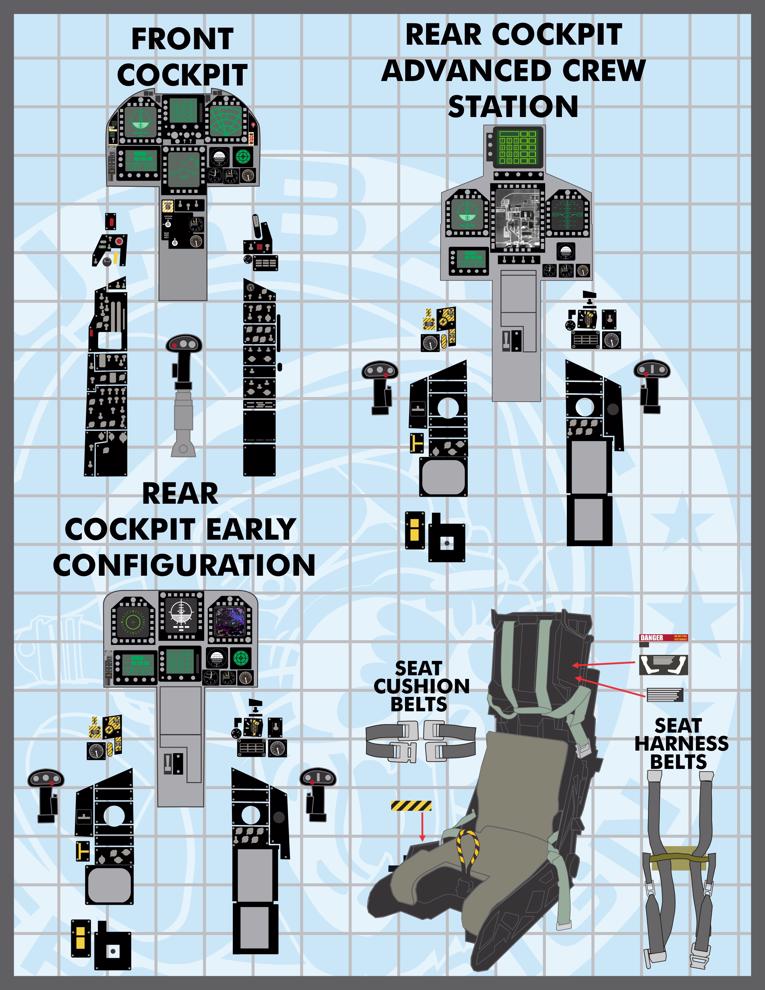 Furball Aero-Design 48-075 1:48 F/A-18E, F/A-18F, F/A-18G Hornet Cockpit Detail Set'