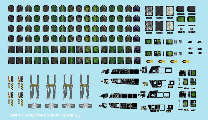 Furball Aero-Design 48-075 1:48 F/A-18E, F/A-18F, F/A-18G Hornet Cockpit Detail Set'