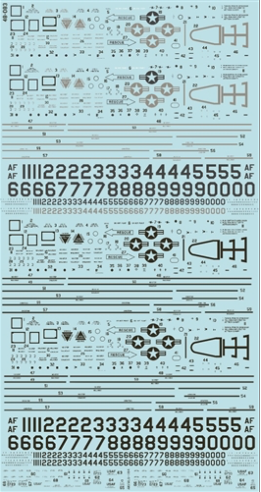 Furball Aero-Design 48-083 1:48 Lockheed-Martin F-16 Stencils (LATE) [F-16C F-16D]