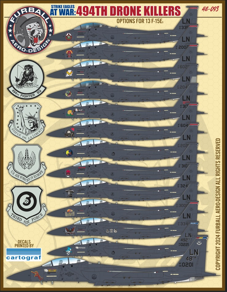 Furball Aero-Design 48-093 1:48 McDonnell F-15E Eagles at War 494th Drone Killers.